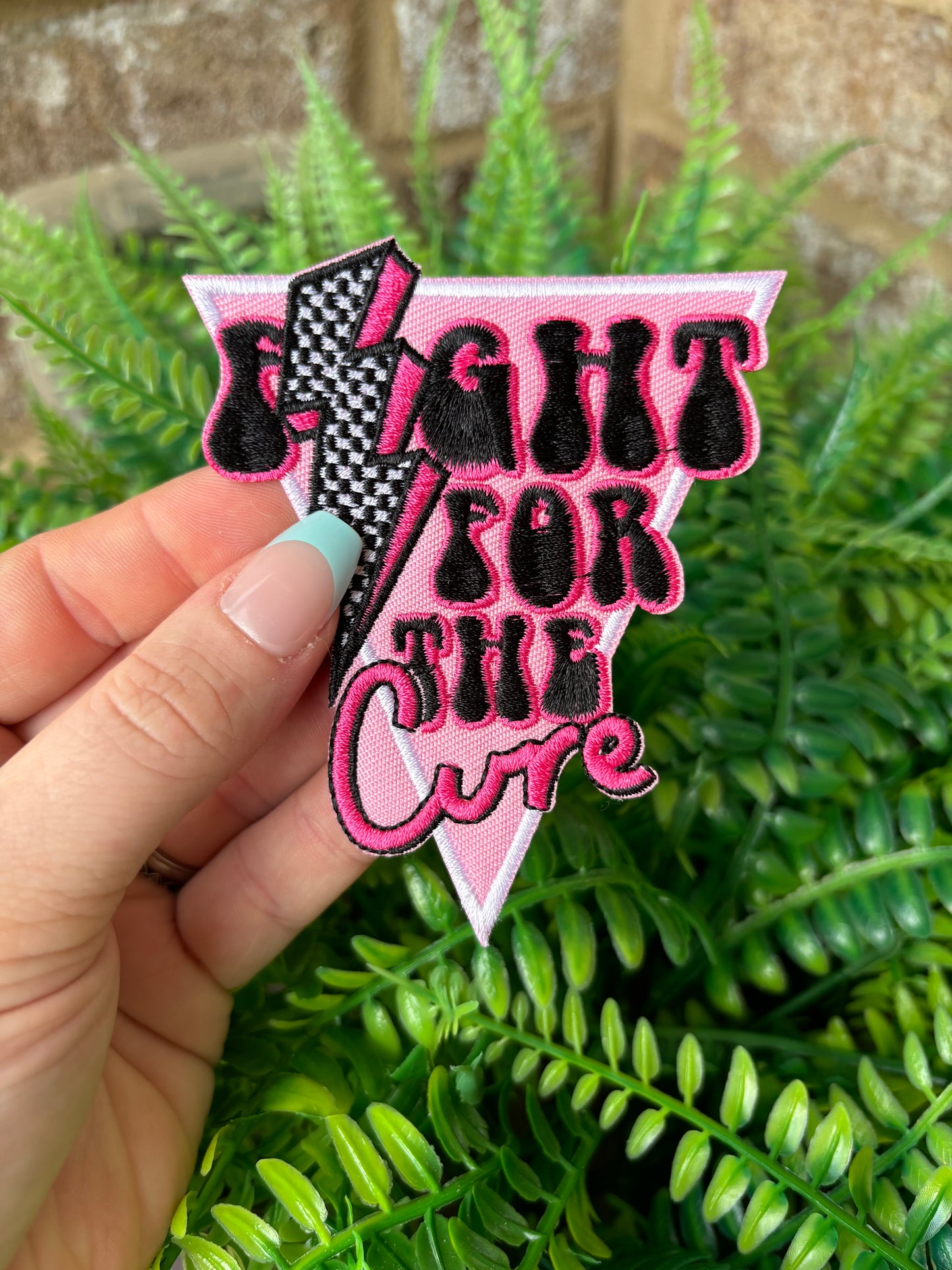 Fight for the cure breast cancer awareness iron on patch