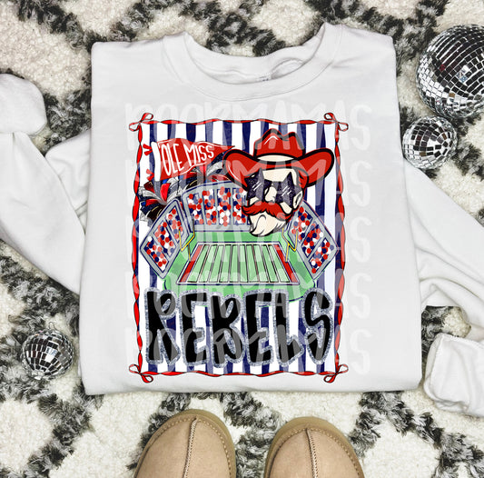 Ole Miss Rebels Stadium PNG | University of Mississippi Football Sublimation Design | Digital Download for T-Shirts, Hoodies & Fan Gear