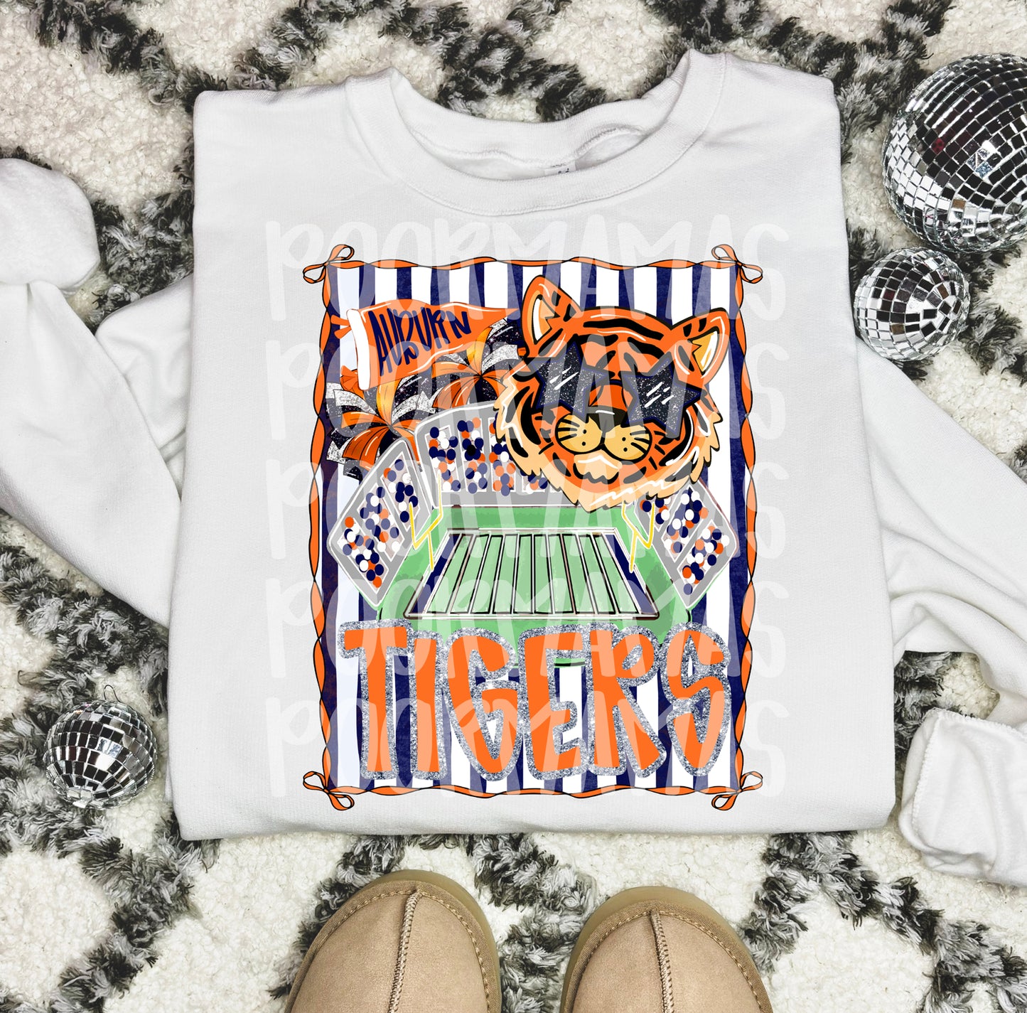 Auburn Tigers Stadium PNG | War Eagle Football Sublimation Design | Digital Download for T-Shirts, Hoodies & Fan Gear