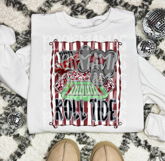 Alabama Crimson Tide Stadium PNG – Roll Tide Elephant Football Digital Download