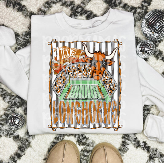Texas Longhorns Stadium PNG | University of Texas Football Sublimation Design | Digital Download for T-Shirts, Hoodies & Fan Gear