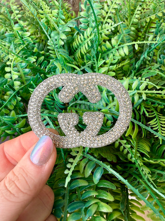 Rhinestone GG bling iron on trucker hat patch