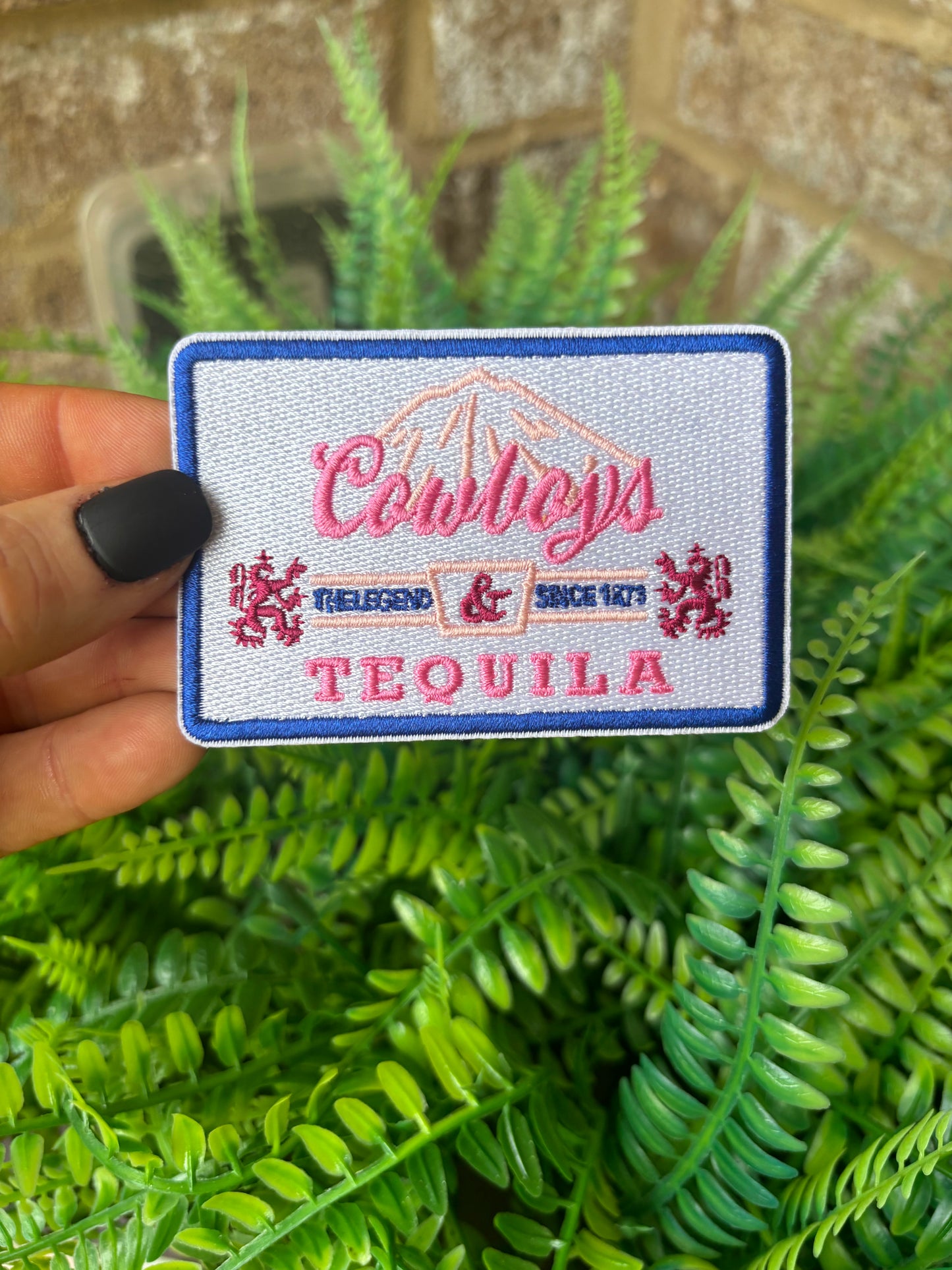 Cowboys and tequila western Embroidered iron on trucker hat patch