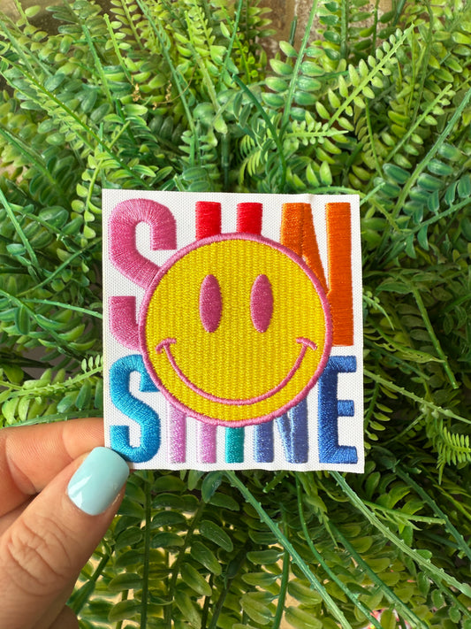 Sunshine smiley face summer iron on patch