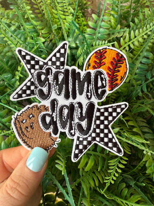 Gameday softball collage iron on patch