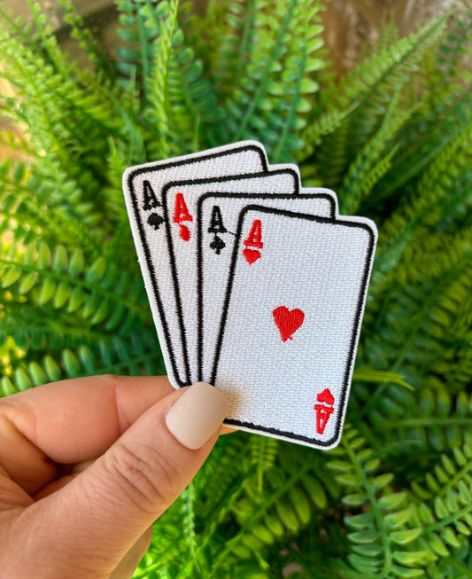 Deck of cards embroidered iron on trucker hat patch