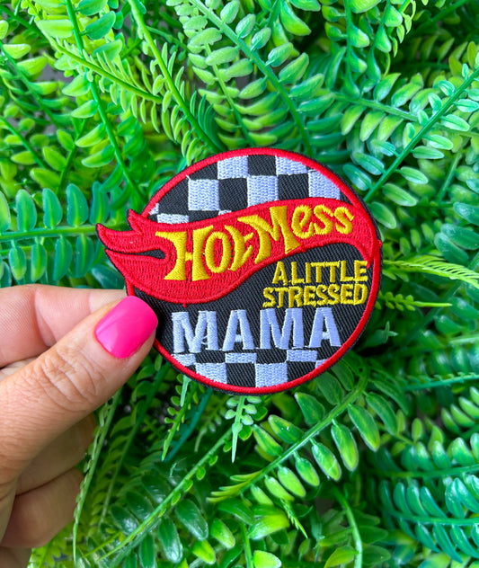 Hot mess a little stressed checkered retro embroidered iron on patch