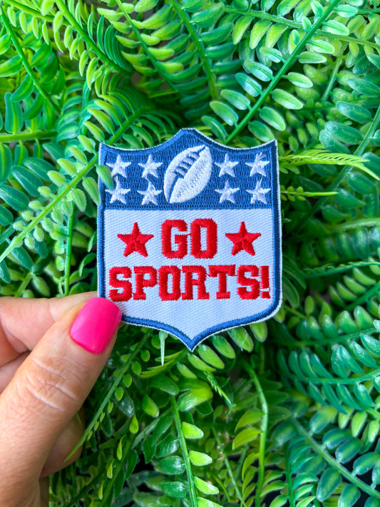 Go sports funny football embroidered iron on patch