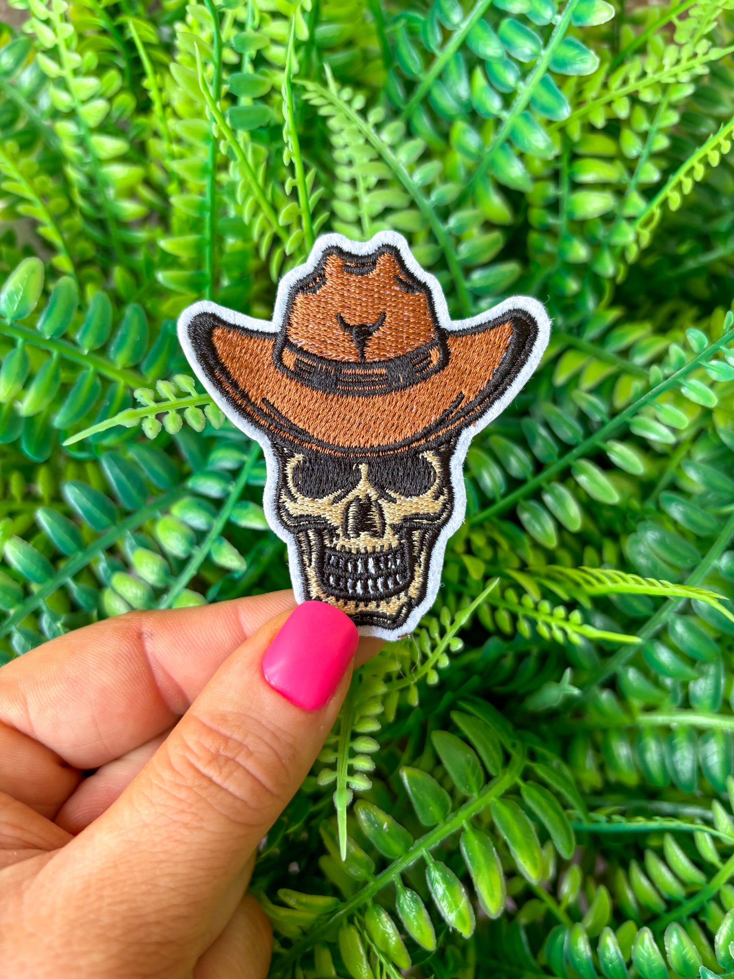 Cowboy skull western embroidered iron on patch