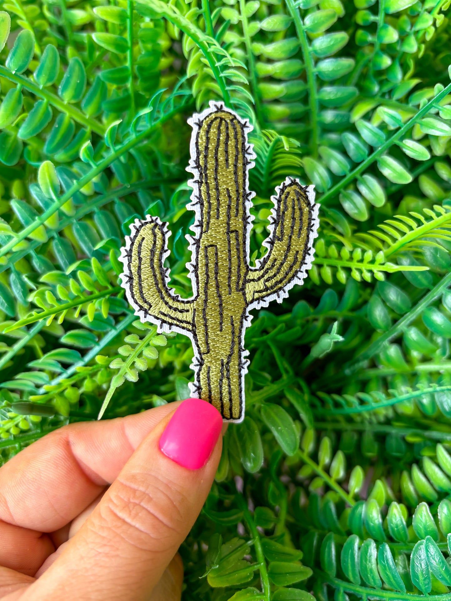 Cactus western desert embroidered iron on patch