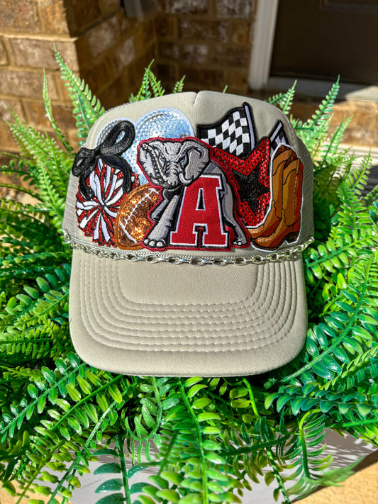 Alabama crimson tide preppy custom trucker hat