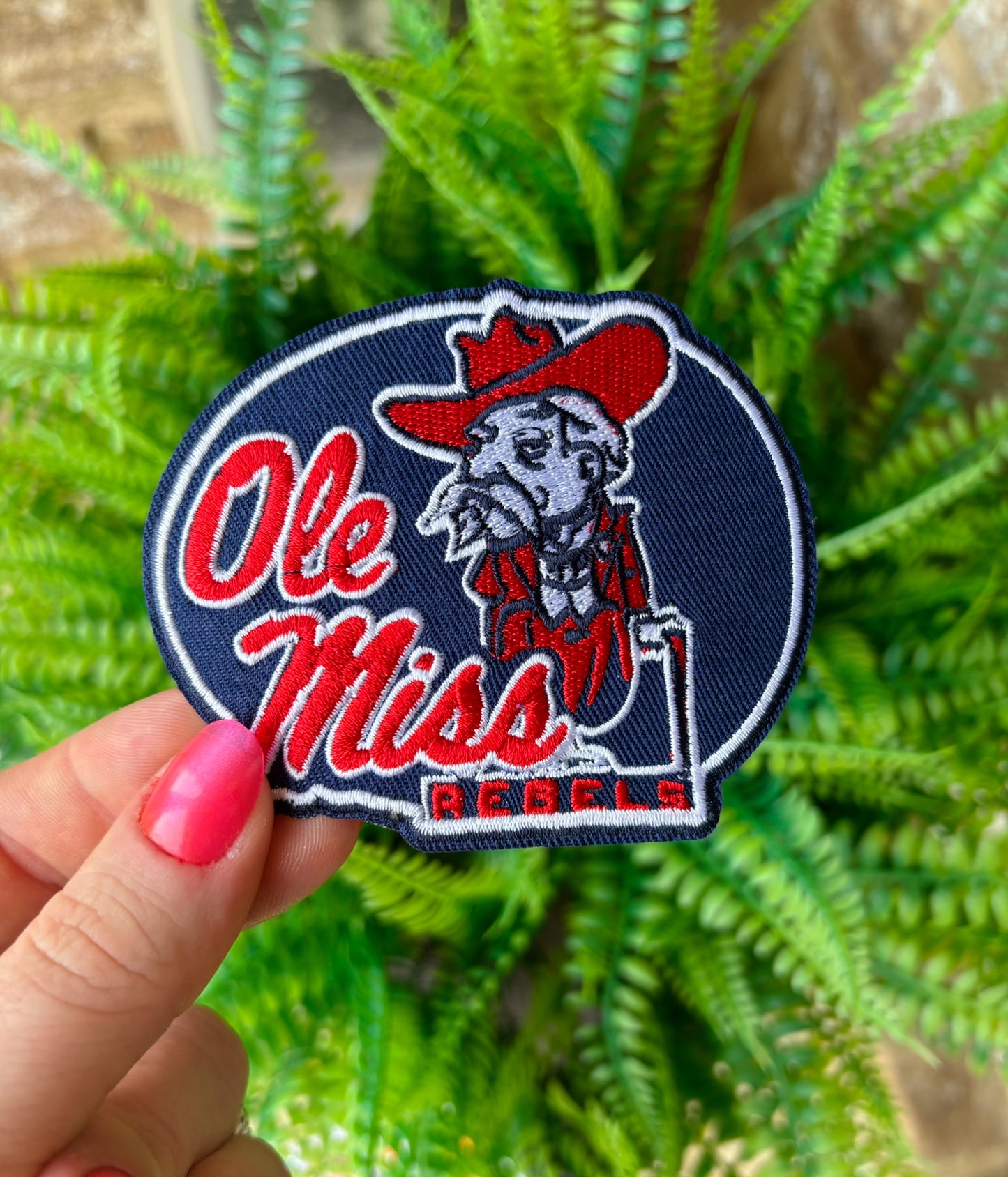 Ole Miss Rebels Embroidered iron on trucker hat patch