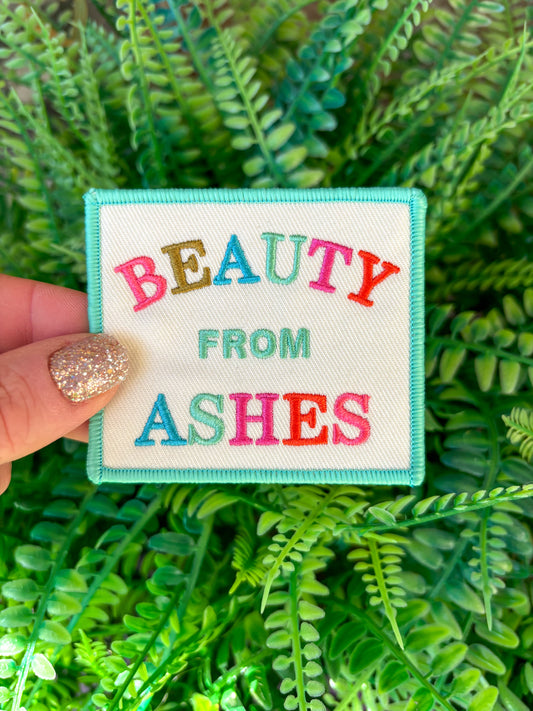 Beauty from ashes iron on trucker hat patch