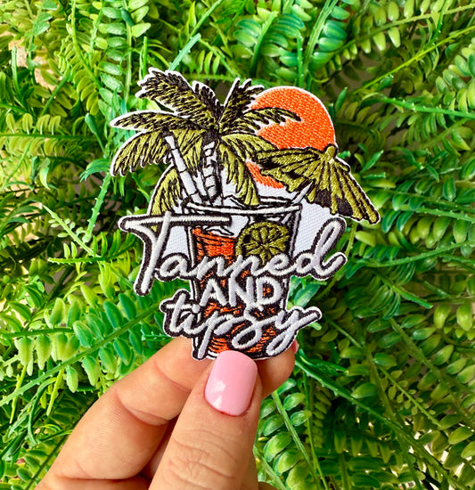 Tanned & Tipsy summer iron on patch