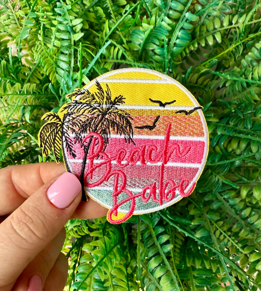 Beach babe summer iron on patch