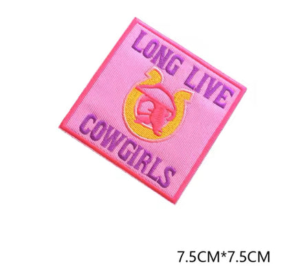 PREORDER long live cowgirls embroidered iron on trucker hat patch