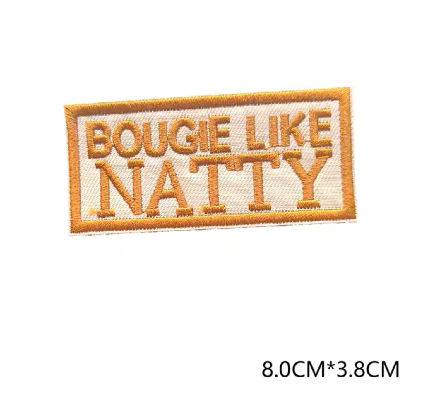 Bougie like natty iron on trucker hat patch