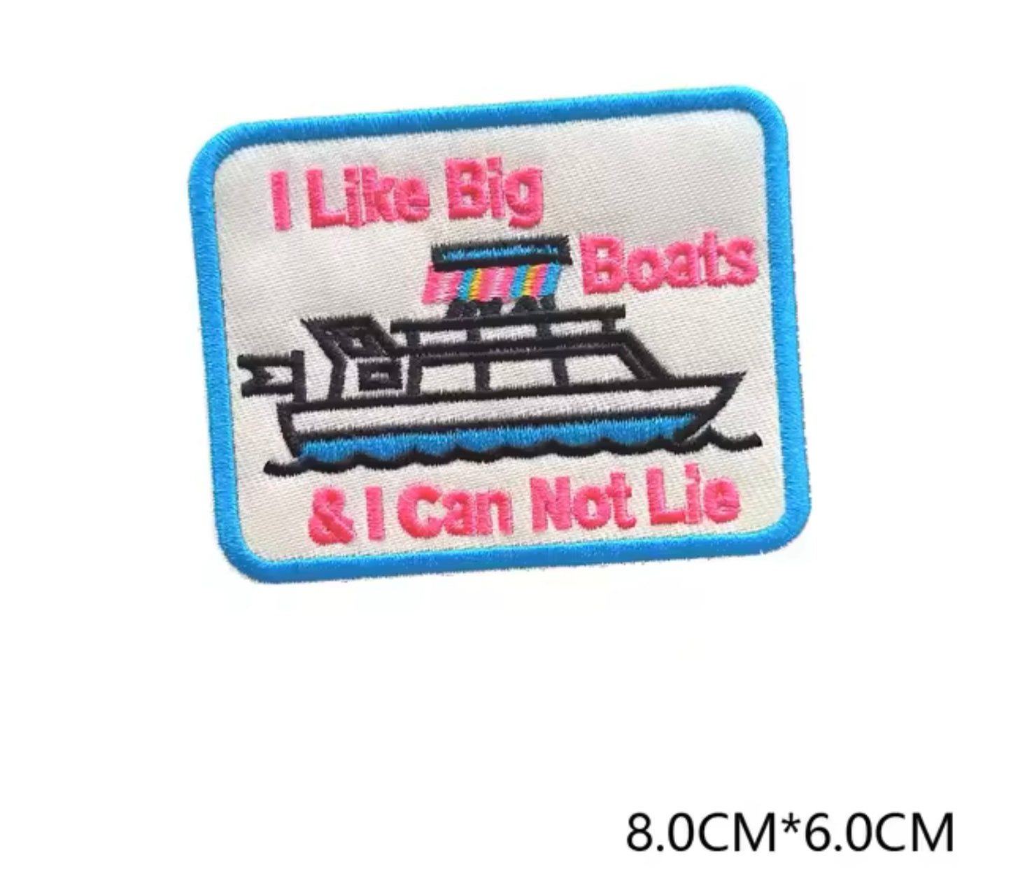 I like big boats and I cannot lie embroidered iron on trucker hat patch