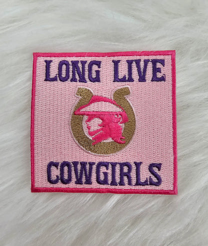 PREORDER long live cowgirls embroidered iron on trucker hat patch