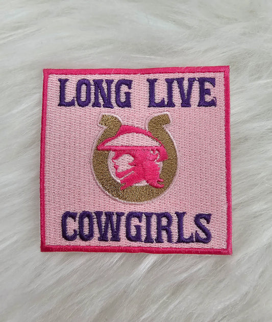 PREORDER long live cowgirls embroidered iron on trucker hat patch