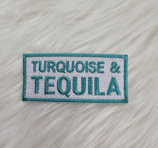 turquoise and tequila iron on Tucker hat patch