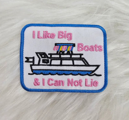 I like big boats and I cannot lie embroidered iron on trucker hat patch