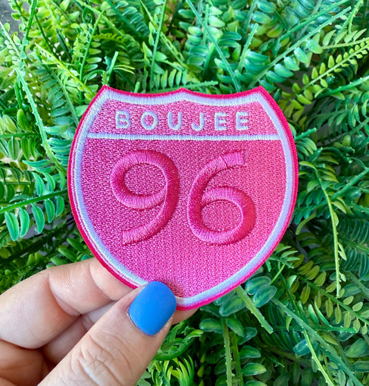 Boujee pink iron on pach