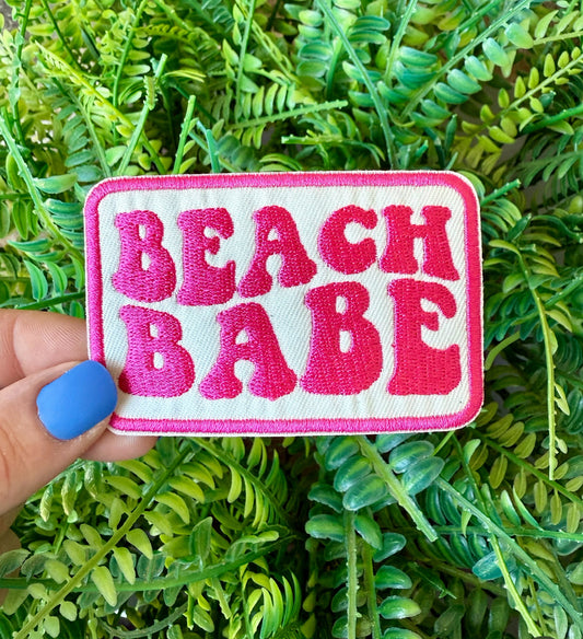 Beach babe summer iron on patch