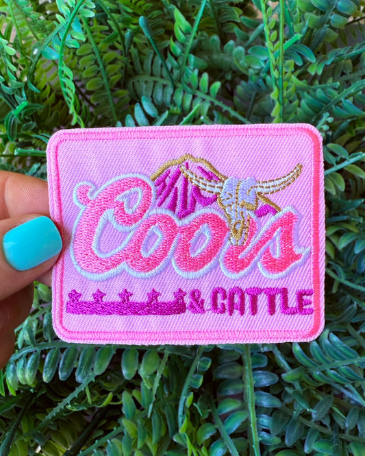 Coors and cattle iron on patch
