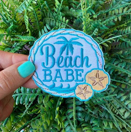 Beach babe summer iron on patch