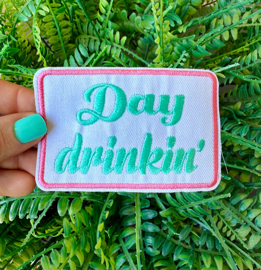 Day drinking summer iron on patch