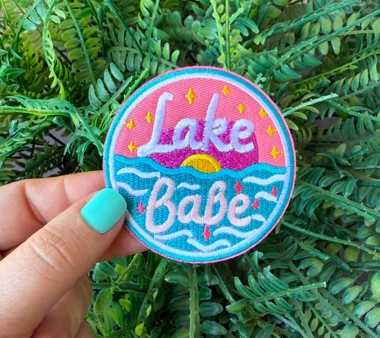 Lake babe summer iron on patch