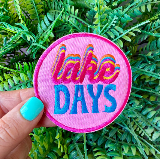 Lake days summer iron on patch