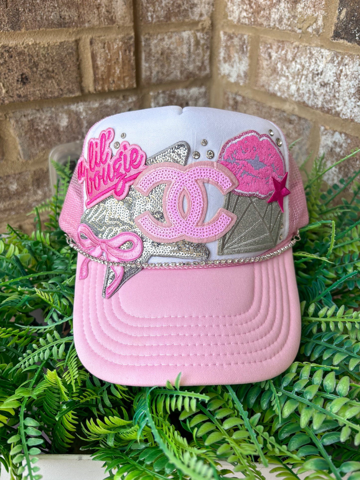 Pink girly CC a lil boujee trucker hat