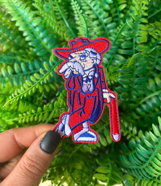 Colonel Reb mascot iron on patch