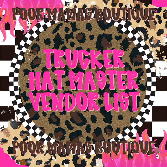 Trucker Hat Master Vendors List