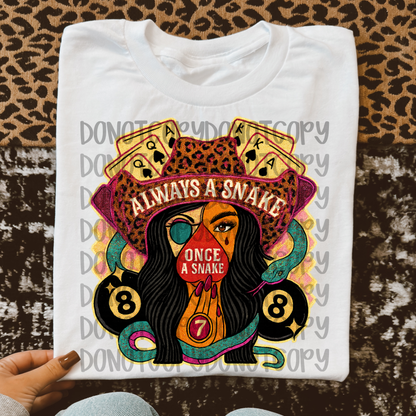 Once a snake always a snake western Cowgirl digital download png design