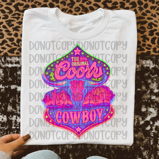 Neon coors cowboy digital download png design