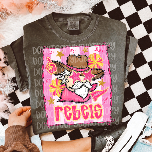 Preppy pink rebels mascot digital download png