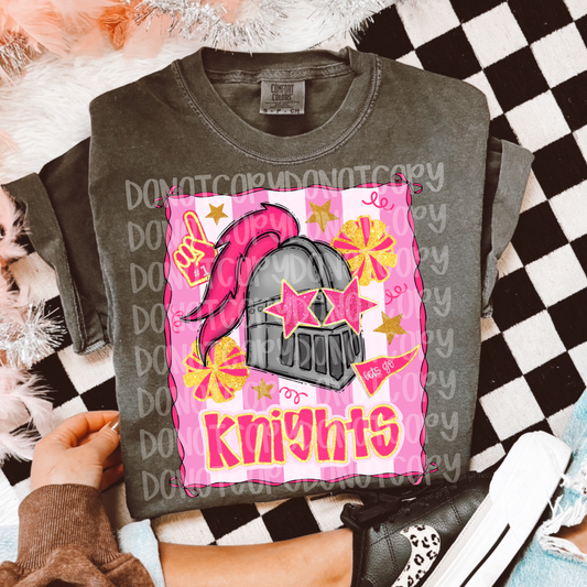 Preppy pink knights mascot digital download png