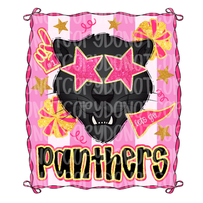 Preppy pink panthers mascot digital download png