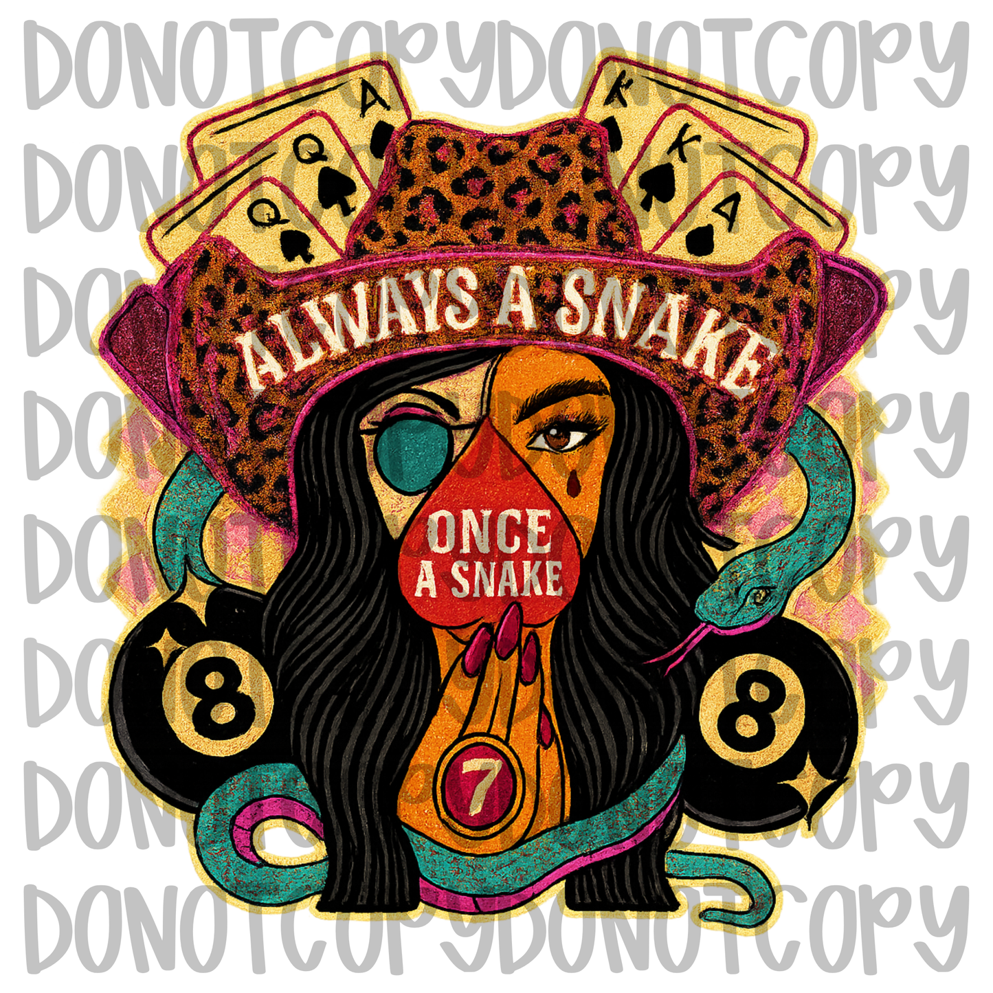 Once a snake always a snake western Cowgirl digital download png design