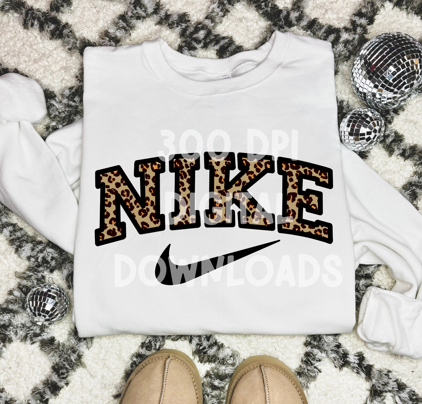 Nike cheetah print trendy sport digital download png design