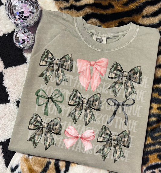 Camo & Pink Coquette Bow PNG • High Resolution Digital Download