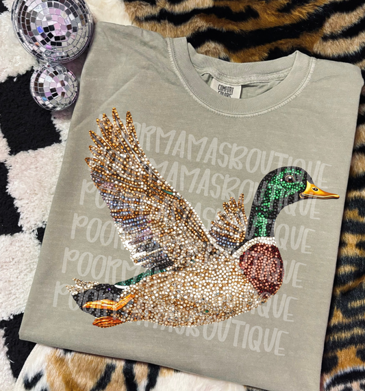 Rhinestone Flying Duck PNG • Hunting Western Sublimation Digital Download