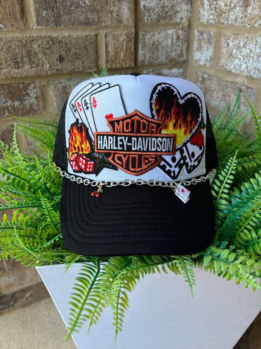 Harley motorcycle trucker hat